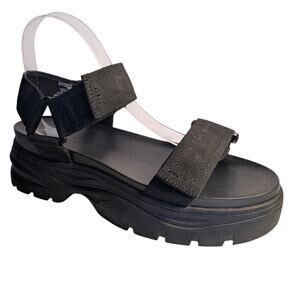 H&M DIVIDED Black Lug Platform Sandals Size EU 41 / US 9.5-10